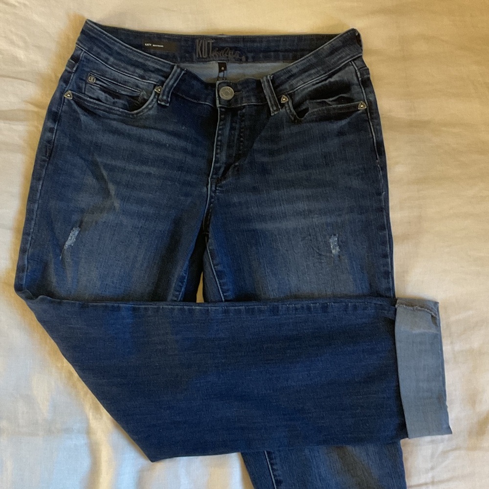 Kut from the Kloth Women's Dark Blue Boyfriend Jeans